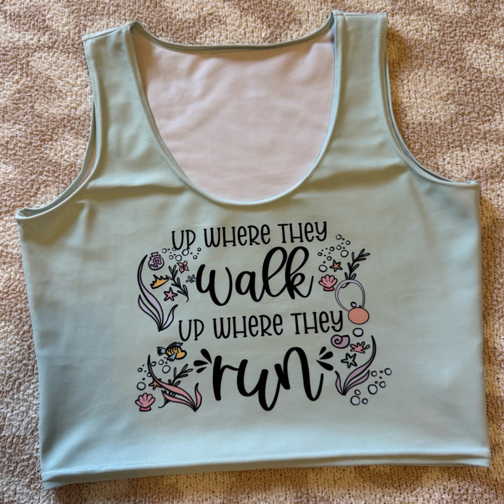 Teal Polka Dot Pixie Shop Crop Tank